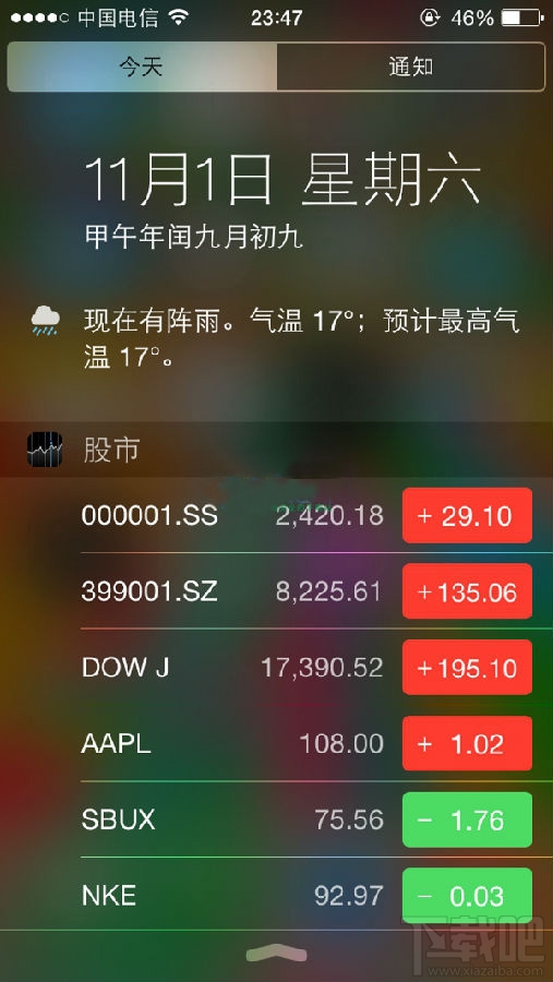 如何取消ios8股市通知显示 ios8.0取消股票显示1