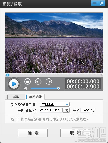 在“魔术功能”中选择“定格画面”