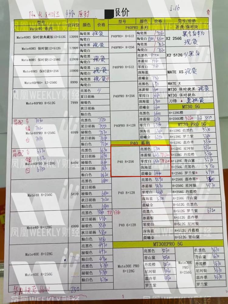 华为手机价格表(华为手机价格表2021报价表)