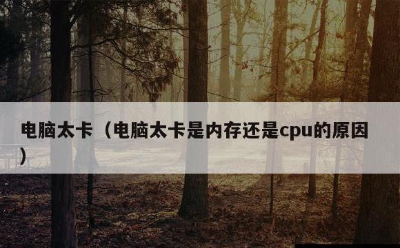 电脑太卡(电脑太卡是内存还是cpu的原因)